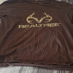 Realtree Brown Tee with Gold Camo Logo